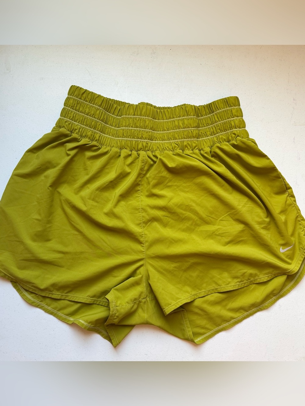 Nike Women's Olive Athletic Elastic-Waist Shorts | 2X